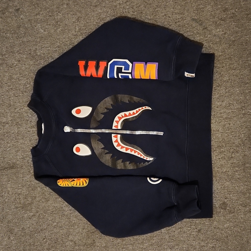Bape Kids WGM shark crew sweatshirt size 100 or 2T